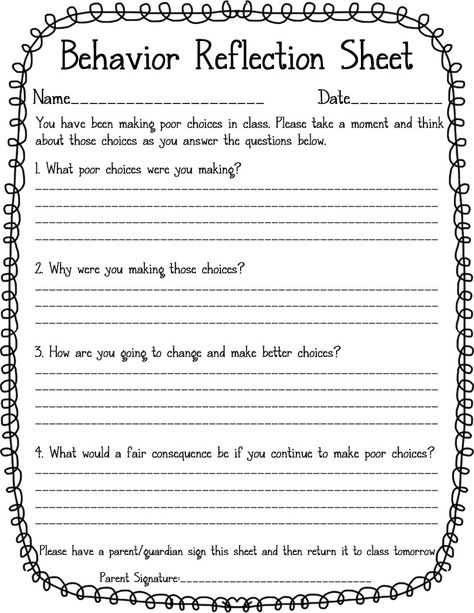 Teacher Dollar Days and a Teacher Planner Bummer Behaviour Reflection Sheet, Behavior Sheets For Students, Behavior Think Sheet Free Printable, Behavior Reflection Sheet Elementary, Detention Worksheets, Think Sheets For Behavior, Behavior Think Sheet, Behavior Sheet, Behavior Reflection Sheet