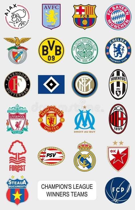 European football teams logos. Vector official logos collection of the most impo , #sponsored, #Vector, #official, #collection, #logos, #European #ad European Football Club Logos, All Football Club Logo, Football Clubs Logos, Soccer Logos Design, Logo Team Football, Football Club Logo Design, Football Teams Logo, Football Team Logo Design, Golf Zone