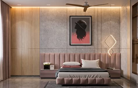 DAUGHTER_BEDROOM on Behance Centre Bed Bedroom, Bad Room Design, Bedroom Pop Design, Daughter Bedroom, Teen Bedroom Designs, Modern Bedroom Interior, Bedroom False Ceiling Design, Luxury Bedroom Master, Bedroom Bed Design