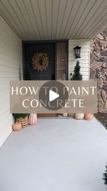 Crystel DIY & Design on Instagram: "Comment LINKS and I’ll send a full tutorial straight to your DMs!   As part of this front porch glow-up, I decided to give my old, worn concrete a quick and inexpensive refresh! I picked up some etching solution and patio/porch paint and in two hours time, I had a “brand new” front porch!   It has been about 9 months since this project, and it has held up great throughout the seasons. A quick spray down with the hose or power washer and it is back looking like new!  #concrete #beforeandafter #cleaning #doityourself #diy #porch #frontporch #project #paint #painting" New Front Porch, Concrete Front Porch, Paint Concrete Patio, Half Alive, Front Porch Concrete, Porch Paint, Painted Front Porches, Painted Patio, Power Washer