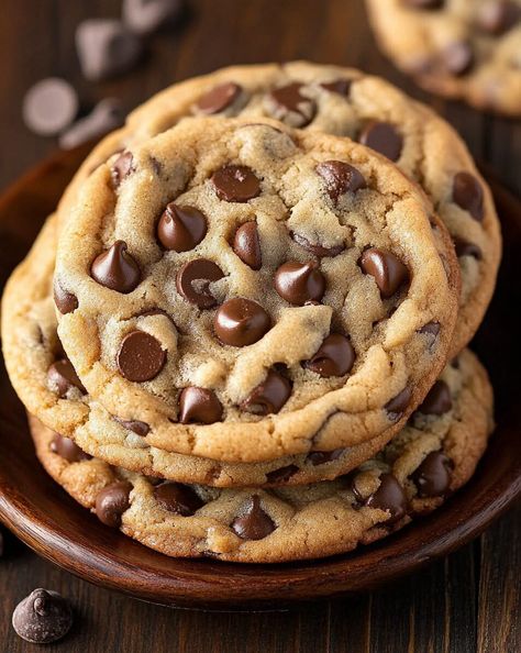 Bakery-Style Chocolate Chip Cookies Large Bakery Style Chocolate Chip Cookies, Chocolate Chip Cookies Bakery Style, Aesthetic Cookie Pictures, Thick Bakery Style Cookies, Thick Chocolate Chip Cookie Recipe, Thick Chewy Chocolate Chip Cookies, High Altitude Chocolate Chip Cookies, Thick Chocolate Chip Cookies, Bakery Style Cookies