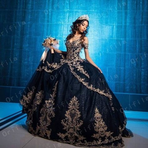 Dark Blue Quinceanera Dresses, Navy Blue Quinceanera Dresses, Blue Quince Dress, Princess Quinceanera Dresses, Quinceanera Dresses Mexican, Mexican Quinceanera Dresses, Quinceanera Themes Dresses, Charro Quinceanera Dresses, Quinceanera Dresses Gold