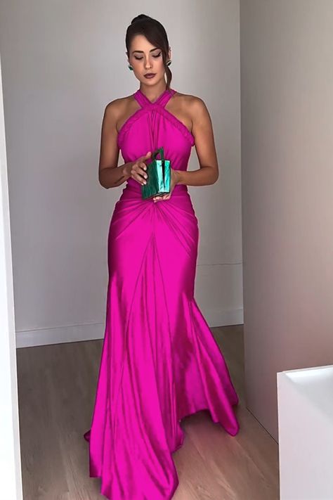 Unique Color Combinations For Dress, Prom Summer Dresses, Havana Nights Formal Dress, Fusia Dress Bridesmaid, Summer Event Dress, High Fashion Bridesmaid Dresses, Fushia Dress Outfit Wedding, 2024 Formal Dress Trends, Fuschia Dress Outfit Wedding