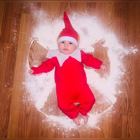 Baby, baby elf on the shelf, elf on the shelf, elf on the shelf ideas, flour, angel, flour angel, red, christmas, 24 days of christmas, cute, cute baby, baby milestone, milestone, milestone pictures Elf On The Shelf Christmas Card Photo, Baby Elf Pictures, Newborn Elf On The Shelf Pictures, Baby Elf On Shelf, Newborn Elf On The Shelf, Elf On Shelf Baby Ideas, Funny Baby Christmas Photos, Human Elf On The Shelf Ideas, Elf On The Shelf Toddler Photoshoot