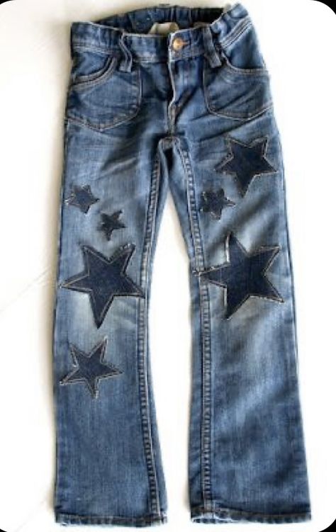 Clothes Upcycling, Diy Outfits, Diy Pants, Stella Jeans, Patch Pants, Lace Jeans, Thrift Flip, Knee Patches, Denim Crafts