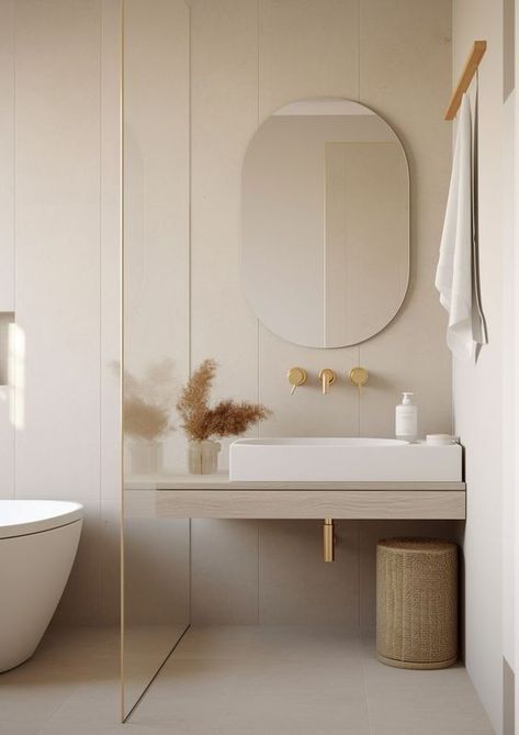 Bathroom Ideas Beige, Beige Bathroom Ideas, Casa Clean, Narrow Bathroom, Tiles Ideas, Coastal Dining, Bathroom White, Beige Bathroom, Bathroom Design Decor