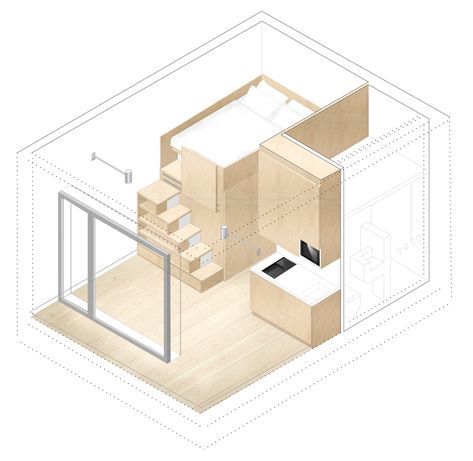 Micro Apartment Design, Micro Apartment Floor Plans, Small Apartment Plans, Micro Apartments, Micro Living, Mini Apartments, Studio Apartment Design, Micro Apartment, Tiny Apartments