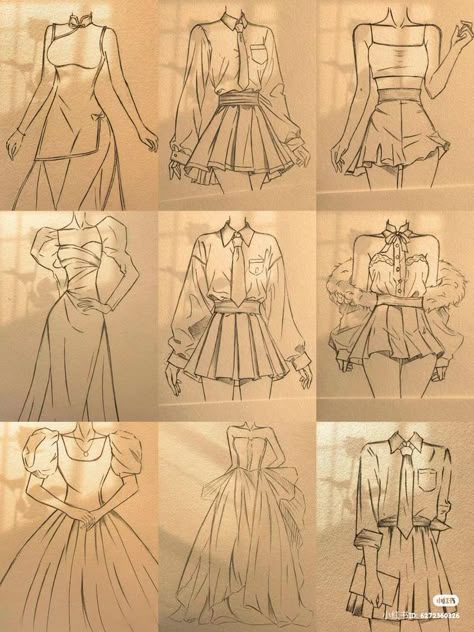 Anime Dress Drawing Sketch, Fashion Model Sketch Poses, Fesyen Rambut Pendek, Drawing Clothes Ideas, Fashion Drawing Sketches, Fashion Drawing Tutorial, Cute Sketches, Cool Pencil Drawings, Art Tools Drawing