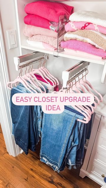 Cloths Organizing Ideas Diy, Cheap Clothes Storage Ideas, Organizing Ideas Kids Room, Bottom Closet Organization, Office Closet Storage Ideas, Small Clothing Closet Organization, Cube Storage For Clothes, Bedroom Into A Closet Ideas, Painted Master Closet