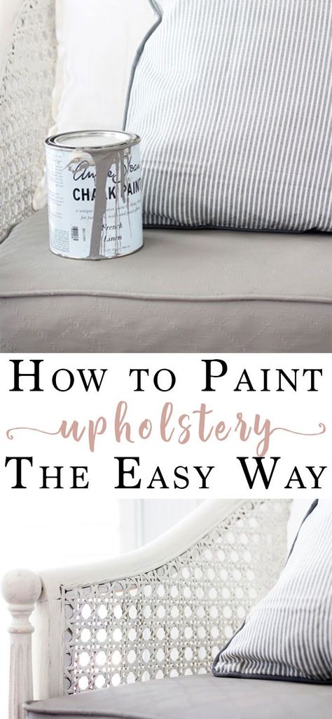 How-to-Paint-Upholstery-the-Easy-Way, how to paint upholstered furniture, paint upholstered chairs tutorials, how to paint upholstered furniture, chalk paint upholstered chair tutorial, how to paint upholstered furniture tutorials #chalkpaintedchair Painting Upholstered Furniture, Painting Fabric Chairs, Painting Fabric Furniture, Chalk Paint Chairs, Paint Upholstery, Chair Diy, Paint Fabric, Painted Chair, Diy Furniture Redo