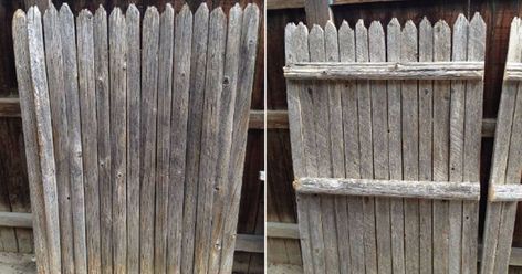 Don't junk your old fence. Here are 10 remarkable ways to repurpose it Diy Herringbone Wall, Picket Fence Headboard, Fence Headboard, Old Fence Wood, Old Fence Boards, Herringbone Wall, Rustic Fence, Fence Boards, Fence Slats