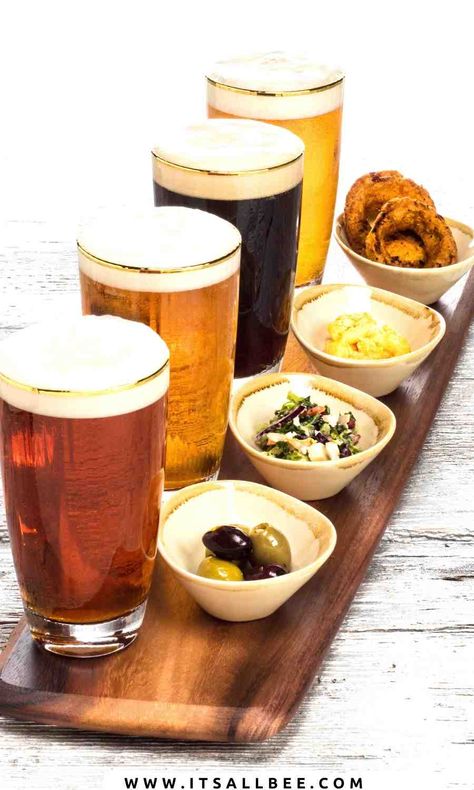 Beer And Food Pairing, Beer Food Pairings, Beer Tasting Parties, Different Types Of Beer, Beer Ideas, Beer Snacks, Beer And Food, Beer Flight, Types Of Beer