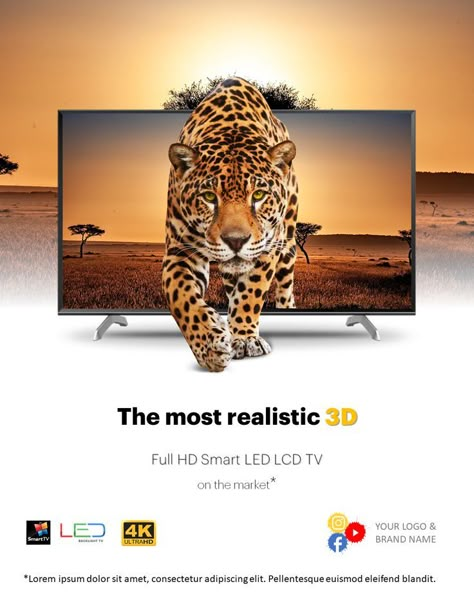 Our vision of 3D LCD TV ad Led Tv Creative Ads, Television Day Creative Ads, Tv Ads Design, 3d Creative Ads, Tv Banner Design, Tv Social Media Design, Tv Advertising Design, Tv Ads Creative, 3d Tv