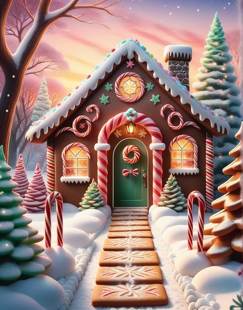 Gingerbread House Cartoon, Good Morning Winter, Christmas Dreaming, Xmas Theme, Gingerbread Village, Christmas Wallpaper Backgrounds, Christmas Scenery, Christmas Gingerbread House, Elf House