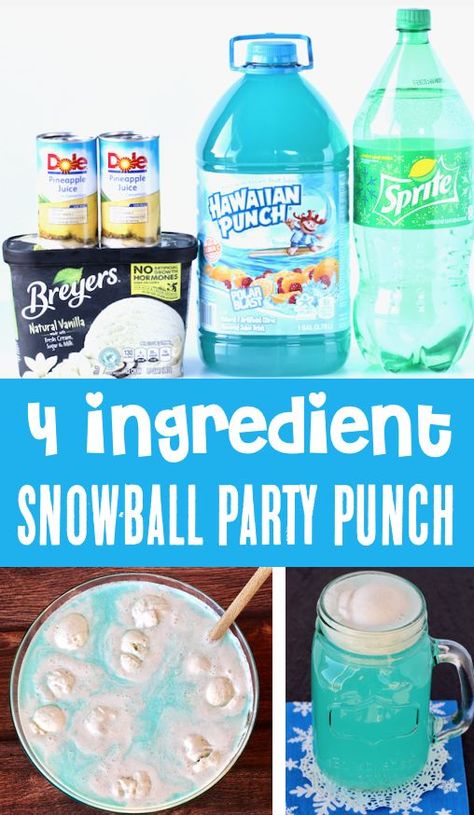 Party Punch Recipes Blue Party Punch, Snowball Punch, Blue Party Punches, Blue Punch Recipe, Party Punch Recipe, Christmas Drinks Recipes, Blue Punch, Party Punch Recipes, Christmas Punch Recipes