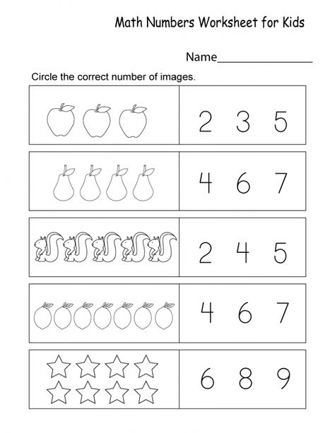 Printable Math Numbers Worksheets for Kids 1-10 | Learning Printable Basic Math Worksheets, Counting Worksheet, Kindergarten Math Free, Kindergarten Math Worksheets Free, Preschool Math Worksheets, Worksheet For Kids, Numbers Kindergarten, Free Kindergarten Worksheets, Kids Worksheets Printables