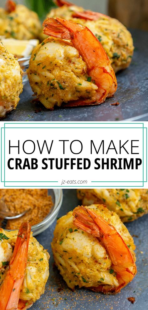 Crab Stuffing Recipe, Crab Stuffing, Crab And Shrimp Recipe, Baked Stuffed Shrimp, Stuffed Shrimp, Seafood Dish Recipes, Crab Meat Recipes, Crab Dishes, Crab Stuffed