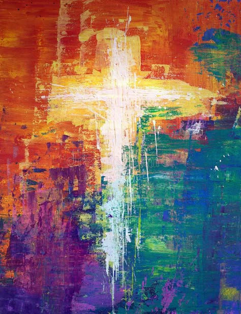 Cross Canvas Art, Cross Art Painting, Abstract Cross, Chip Art, Worship Art, Religious Paintings, Cross Art, Jesus Painting, White Cross