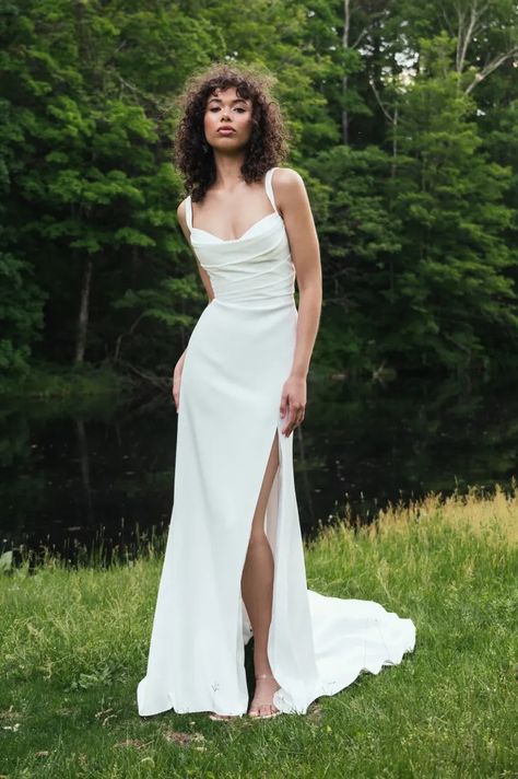 Bridal Gowns by Jenny Yoo Scoop Neck Low Back Wedding Dress, Whimsical White Dress, Scoop Back Wedding Dress, Plunge Neckline Wedding Dress, Plunging Neckline Wedding Dress, Jenny By Jenny Yoo, Mountain Wedding Dress, Wedding Dress With Straps, Dress Style Ideas