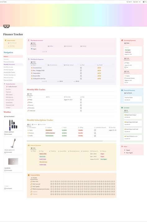 Free Notion Templates Notion Hacks, Notion Finance Template, Notion Budget Template, Finance Tracker Notion, Notion Finance Tracker, Notion Weekly Planner, Notion Study, Notion Weekly, Notion Organization