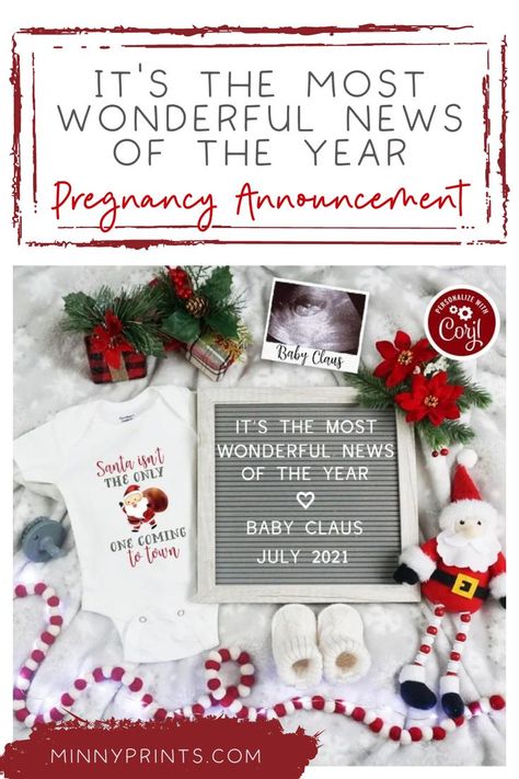 Share your exciting news with the world using this easy to edit digital announcement. It's perfect for sharing on social media! #babyreveal #pregnancyannouncement Holiday Baby Announcement, Ivf Pregnancy Announcement, Vom Avea Un Copil, Holiday Pregnancy Announcement, Christmas Pregnancy Reveal, Thanksgiving Pregnancy Announcement, Digital Baby Announcement, Halloween Pregnancy Announcement, Ivf Pregnancy