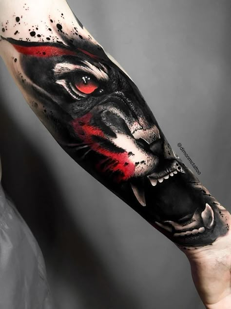 Tiger Coverup Tattoo, Tiger Black Tattoo, Lion Tattoo Design Cover Up, Sleeve Cover Up Tattoo Men, Half Sleeve Cover Up, Black Wolf Tattoo Design, Animal Cover Up Tattoo, Lion Tattoo Cover Up, Lion Cover Up Tattoo