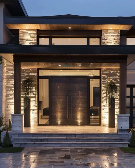 Enter Door Design, Glass Entrance Doors Modern, Main Entrance House Design, Front Door Ideas Modern Entrance, Big Front Doors Modern, House Main Entrance Ideas, House Front Door Design Entrance, Huge Front Door, Outside Entryway Ideas Front Porches