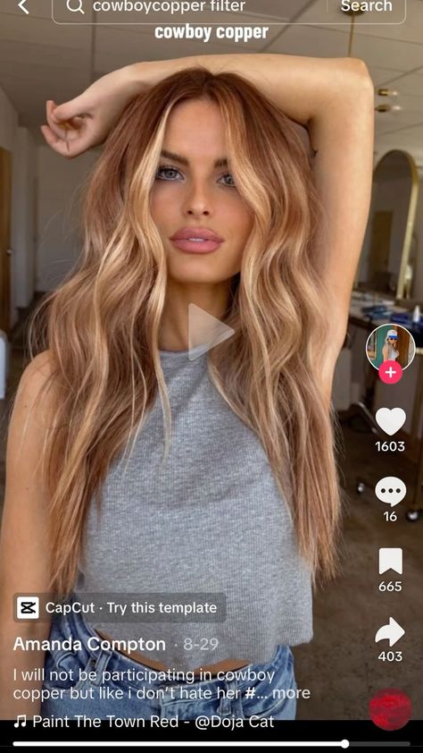 Auburn Copper Hair With Money Pieces, Blond To Ginger Hair, Red To Blonde Transition Hair, Copper Blonde Dark Roots, Hazelnut Hair With Blonde Highlights, Red Brown To Blonde Balayage, Female Firefighter Hairstyle, Copper Platinum Hair, Long Hairstyles Red Hair