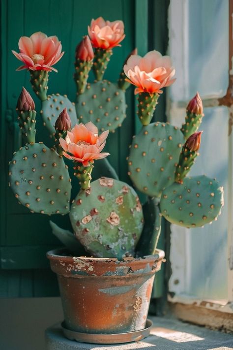 Indoor Flower Plants, Cactus Garden Outdoor, Dessert Plants, Cactus With Flowers, Indoor Cactus Plants, Add Color To Your Home, Cactus Bloom, Cactus Paintings, Cactus House Plants