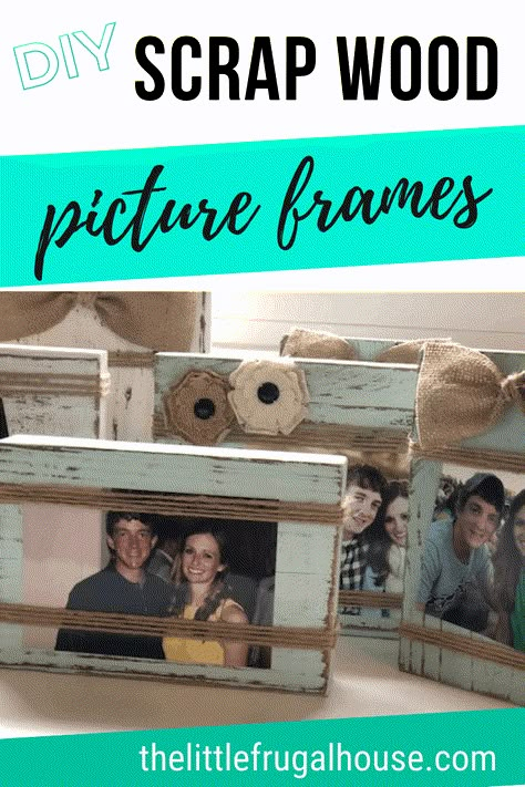 DIY Scrap Wood Picture Frames - The Little Frugal House Rustic Diy Picture Frames, Diy Wood Picture, Picture Frames Diy, Diy Scrap Wood, Homemade Pictures, Wood Deco, Picture Frame Ideas, Easy Crafts To Sell, Upcycle Crafts Diy