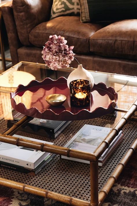 Wooden Glass Coffee Table, Bamboo Coffee Table, Coffee Table Tray, Table Styling, Coffee Table Styling, Autumn 2022, Centre Stage, Make Up Your Mind, Glass Panel