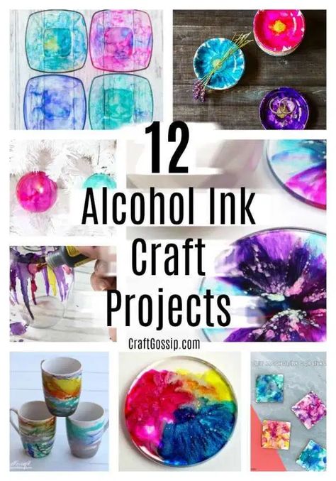 Alcohol Ideas, Craft Ideas For Beginners, Alcohol Painting, Diy Hobbies, Alcohol Ink Jewelry, Using Alcohol Inks, Resin Arts, Alcohol Ink Glass, Easter Mason Jars