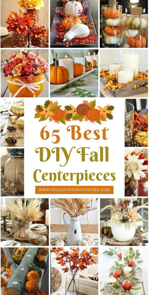 65 Best DIY Fall Centerpieces #Fall #FallDecor #FallCenterpieces #FallDecorIdeas #DIY #Thanksgiving #ThanksgivingCenterpieces #ThanksgivingDecor Diy Fall Centerpieces, Pumpkin Vase, Fall Table Centerpieces, Fall Centerpieces, Dekor Diy, Thanksgiving Diy, Fall Stuff, Diy Halloween Decor, Fall Thanksgiving Decor