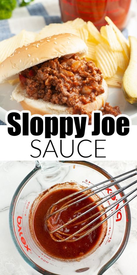 You can make your own sloppy joe sauce in minutes. No need for the canned stuff, this easy sloppy joe sauce recipe is so delicious and easy to customize. Check out this full recipe for sloppy joe sauce and meat mixture. Easy Sloppy Joe Recipe 3 Ingredients, Diy Sloppy Joe Sauce Easy, Sloppy Joe Crockpot Recipes, Homemade Manwich Sauce, Sloppy Joe Recipe Tomato Sauce, Sloppy Joe Sauce Recipe, Recipe For Sloppy Joes, Homemade Manwich, Best Sloppy Joe Recipe