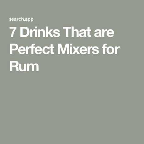 7 Drinks That are Perfect Mixers for Rum Drink Rum, Island Holidays, Rum Drinks, Cruise Ships, On The Rocks, Cruise Ship, Out Of Style, Be Perfect, Rum