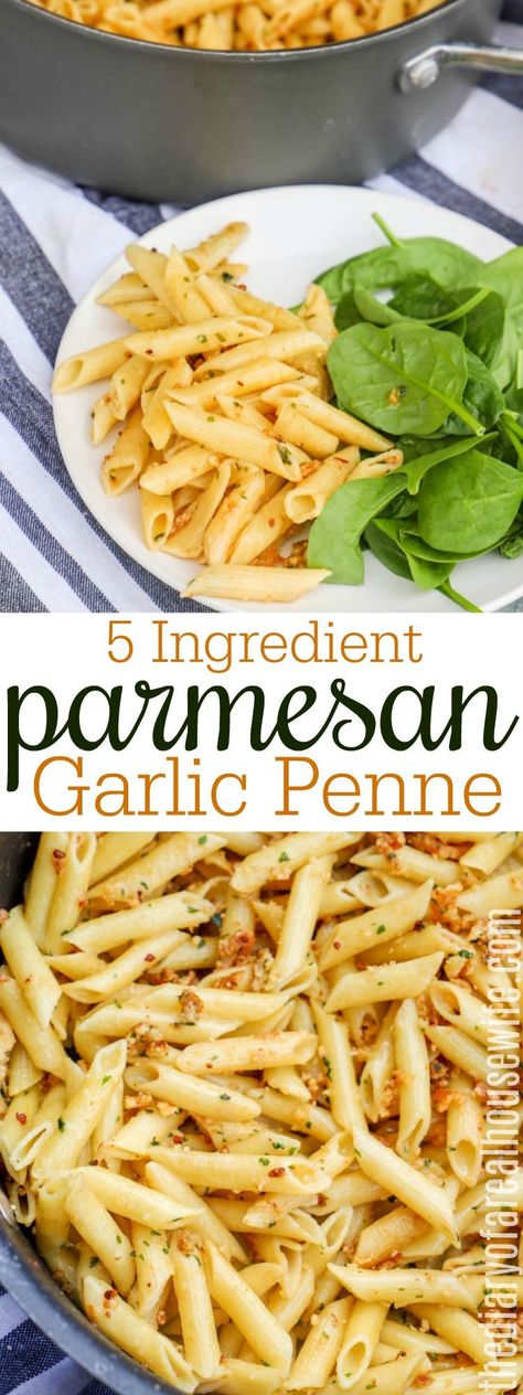 Pasta Recipes Few Ingredients, Easy Pasta Ideas Simple, Dinner Ideas Noodles Pasta, Easy Dinner Recipes With Noodles, 5 Ingredient Pasta, Easy Dinner Few Ingredients, Noodle Dinner Ideas Easy, Garlic Penne Pasta, Side Pasta Recipes