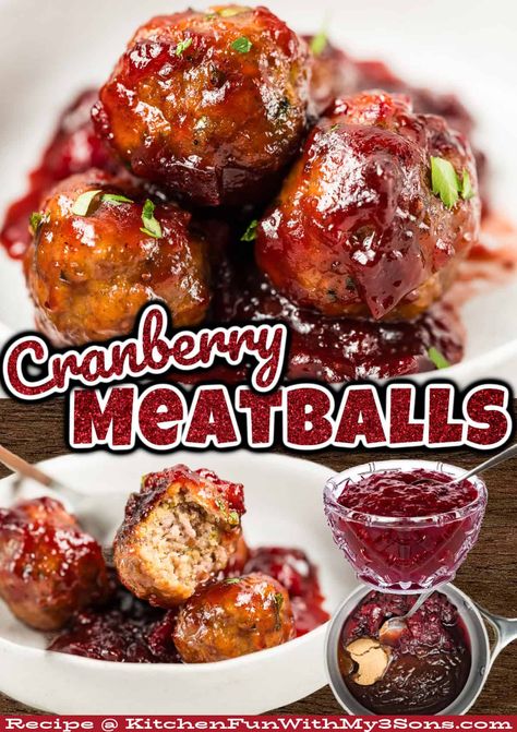 Cranberry Chili Meatballs, Cranberry Bbq Meatballs, Turkey Meatball Sauce, Cranberry Sauce Meatballs, Cranberry Glaze, Sweet Baby Rays Bbq Sauce, One Pan Dishes, Savoury Finger Food, Cranberry Meatballs