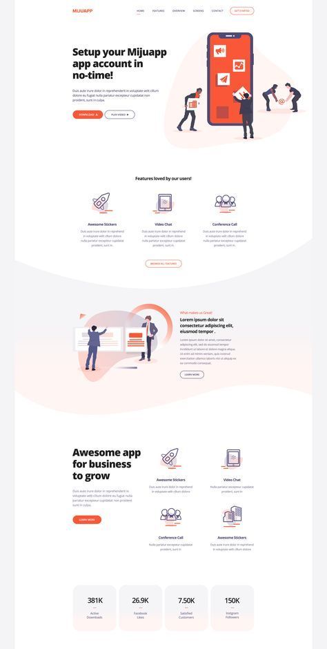 Mijuapp Mobile App Landing PSD Template — Themes & Templates on UI8 Sales Landing Page, Intranet Portal, Ui Design Mobile, Shape Ideas, Web Design Websites, Ui Ux 디자인, Web Design Quotes, Agency Logo, Desain Editorial