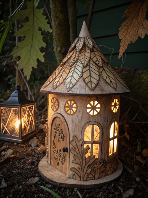 Discover the magic of these enchanting lanterns! The whimsical fairy-tale design and geometric patterns create a cozy ambiance perfect for any outdoor space.  What do you love most about woodwork art? Share your thoughts! . #woodworking #wood #handmade #woodworker #woodwork #diy #design #smallbusiness #interiordesign #woodart #art #homedecor #furniture #wooddesign #carpentry #woodcraft Wooden Home Decor Ideas, Woodworking Art Ideas, Woodwork Diy, Woodworking Art, Wooden Home Decor, Shop Class, Whimsical Fairy, Wooden Home, Cozy Ambiance