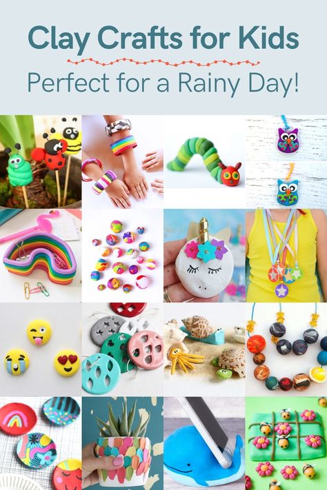 Keep the kids busy on a rainy day with one of these fun clay crafts for kids. There is something for everyone on this list! Modeling Clay Ideas For Preschool, Clay Kindergarten Projects, Moldable Clay Ideas, Model Magic Clay Ideas For Kids, Clay Kids Crafts, Clay For Kindergarten, Fimo Ideas For Kids, Polymer Clay Ideas For Kids, Kid Clay Projects