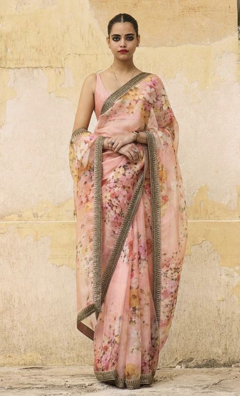 Sabyasachi Sarees Price, Sabyasachi Sarees, Floral Print Sarees, Saree Floral, Floral Saree, Ghagra Choli, Saree Trends, Desi Wedding, Elegant Saree