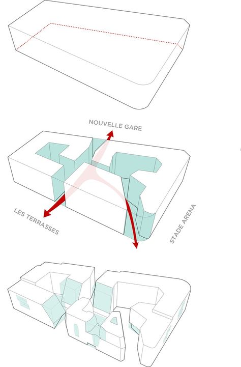 Gallery of Origine Apartments / Maud Caubet Architects - 26 Design Concept Architecture Inspiration, Section Sketch, Architecture Section, Architecture Diagram, Architecture Sketchbook, Building Concept, Graduation Project, Diagram Architecture, Cad Design