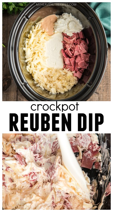 Crockpot Reuben Dip, Reuben Dip Recipe, Classic Reuben Sandwich, Persnickety Plates, Reuben Dip, Slow Cooker Appetizers, Crockpot Appetizers, Thousand Island, Reuben Sandwich