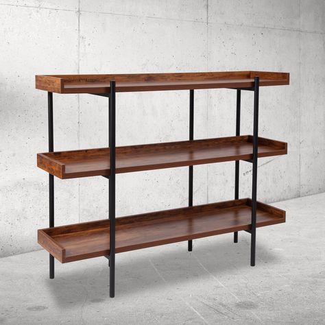 Free 2-day shipping on qualified orders over $35. Buy Flash Furniture Mayfair Rustic Wood Grain Finish Storage Shelf with Black Metal Frame at Walmart.com 3 Shelf Bookcase, Display Bookcase, Bedroom Redo, Rustic Storage, Display Unit, Etagere Bookcase, Storage Display, Black Metal Frame, Metal Shelves