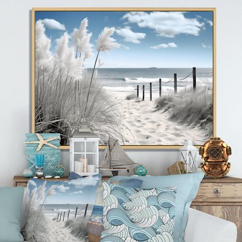 Coastal Farm House, Seahorse Wall Art, Coastal Decorating Ideas, Coastal Farmhouse Decor, Bathroom Farmhouse, Beach Frame, Science Activities For Kids, Beach Canvas, Beach Landscape