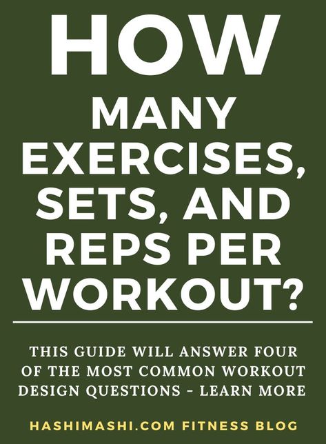 How Many Exercises, Sets, and Reps Per Workout Should You Do? 

While there is nothing wrong with following a strength training program written by someone else, you’ll probably get better results if you write your own. Writing your own workouts means that you can create programs that address your wants, needs, preferences, and goals.

This guide will answer four of the most common workout design questions - learn more! How Many Exercises In A Workout, Super Set Workouts, Split Workout, Sets And Reps, Strength Training Guide, Dumbbell Workouts, Home Workout Men, Workout Design, Workout Strength