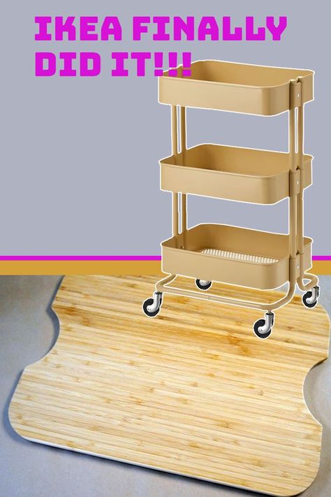 Ikea Cart Topper Diy, Ikea Raskog Cart Topper, Utility Cart Nightstand, Ikea Rolling Cart Ideas, Ikea Raskog Cart Ideas, Ikea Cart Ideas, 3 Tier Rolling Cart Ideas, Rolling Cart Organization, Diy Rolling Cart