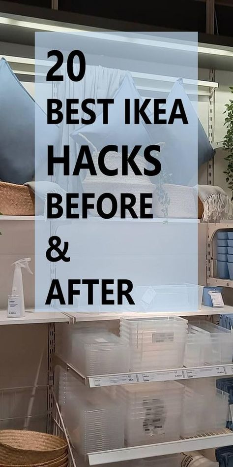 20 Best IKEA Hacks Before & After #ikeafurniturehacks #ikeahack Easy Storage Hacks, Ikea Hack Storage, Ikea Makeover, Ikea Craft Room, Best Ikea Hacks, Ikea Crafts, Ikea Desk Hack, Ikea Inspiration, Ikea Hack Kitchen