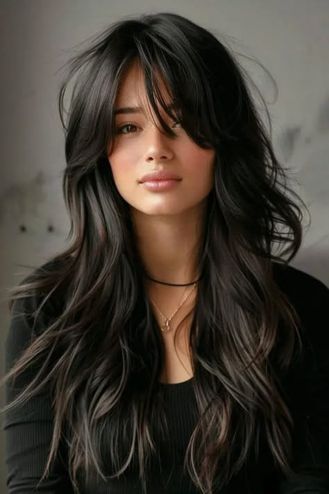 Layers Haircut, Haircuts For Long Hair With Layers, Hair Secrets, Hair Cut Ideas, Long Layered Haircuts, Hair 2024, Long Hair With Bangs, Long Black Hair, Long Layered Hair