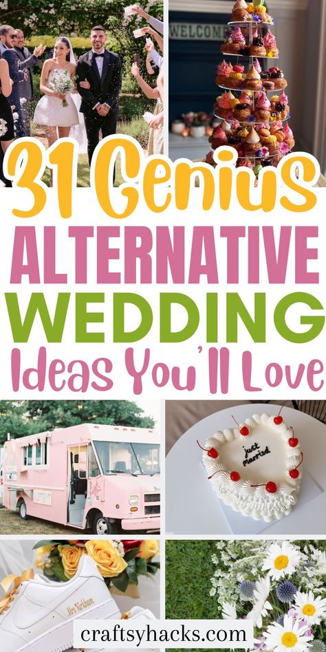 Discover non-traditional wedding ideas! From unique wedding themes to unconventional wedding party setups, you'll love these creative concepts. Perfect for modern couples, these beautiful wedding ideas are a must-have in your wedding planning journey. Wedding For 80 Guests, Unusual Things To Do At A Wedding, Things To Make Your Wedding Unique, Less Than 20 People Wedding, Reception Must Haves Wedding, Good Wedding Ideas, How To Have A Cheap Beautiful Wedding, Medium Wedding Ideas, Wedding Party Alternatives